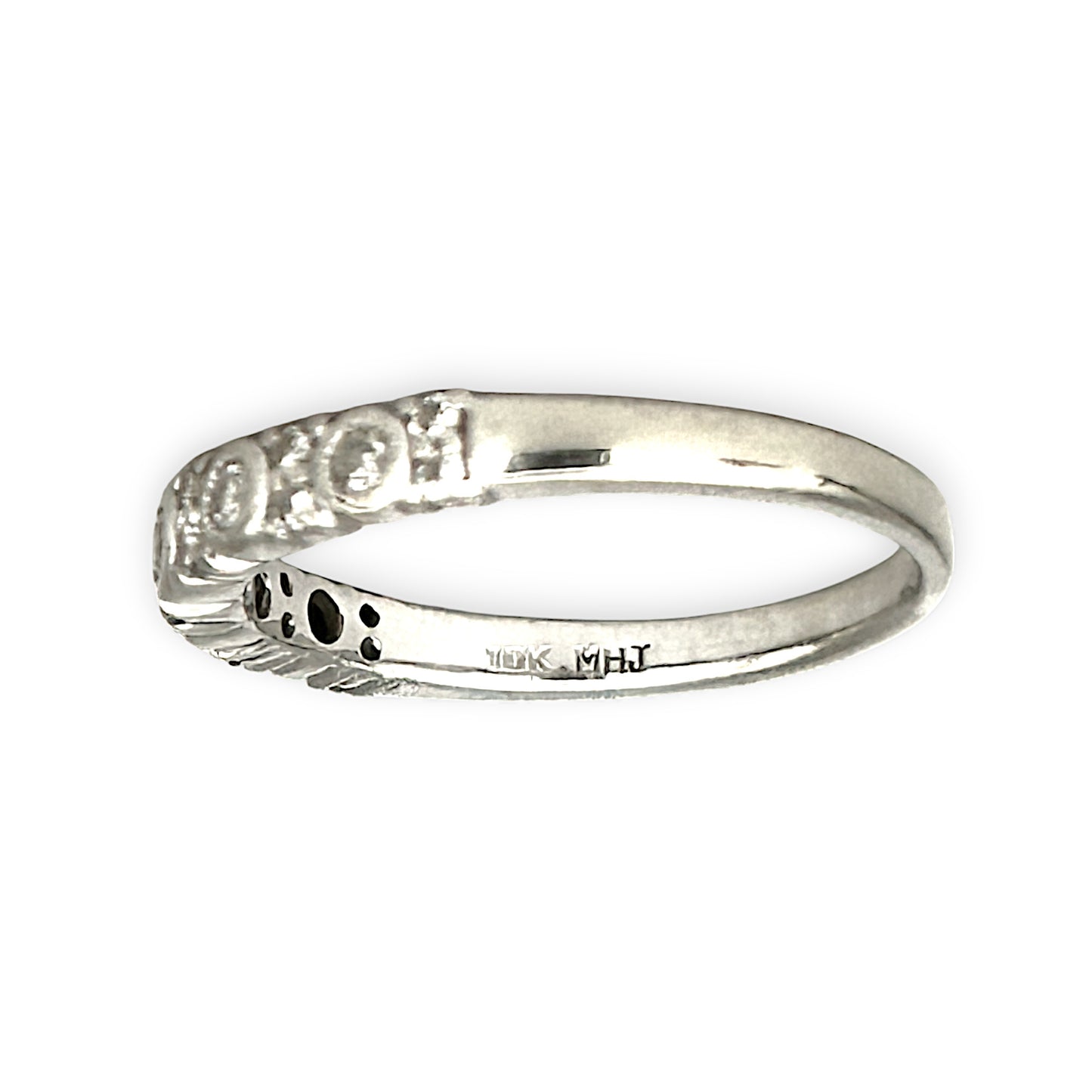 GOLD DEAL | 10ct (10K) White Gold MHJ Diamond Ring Size P