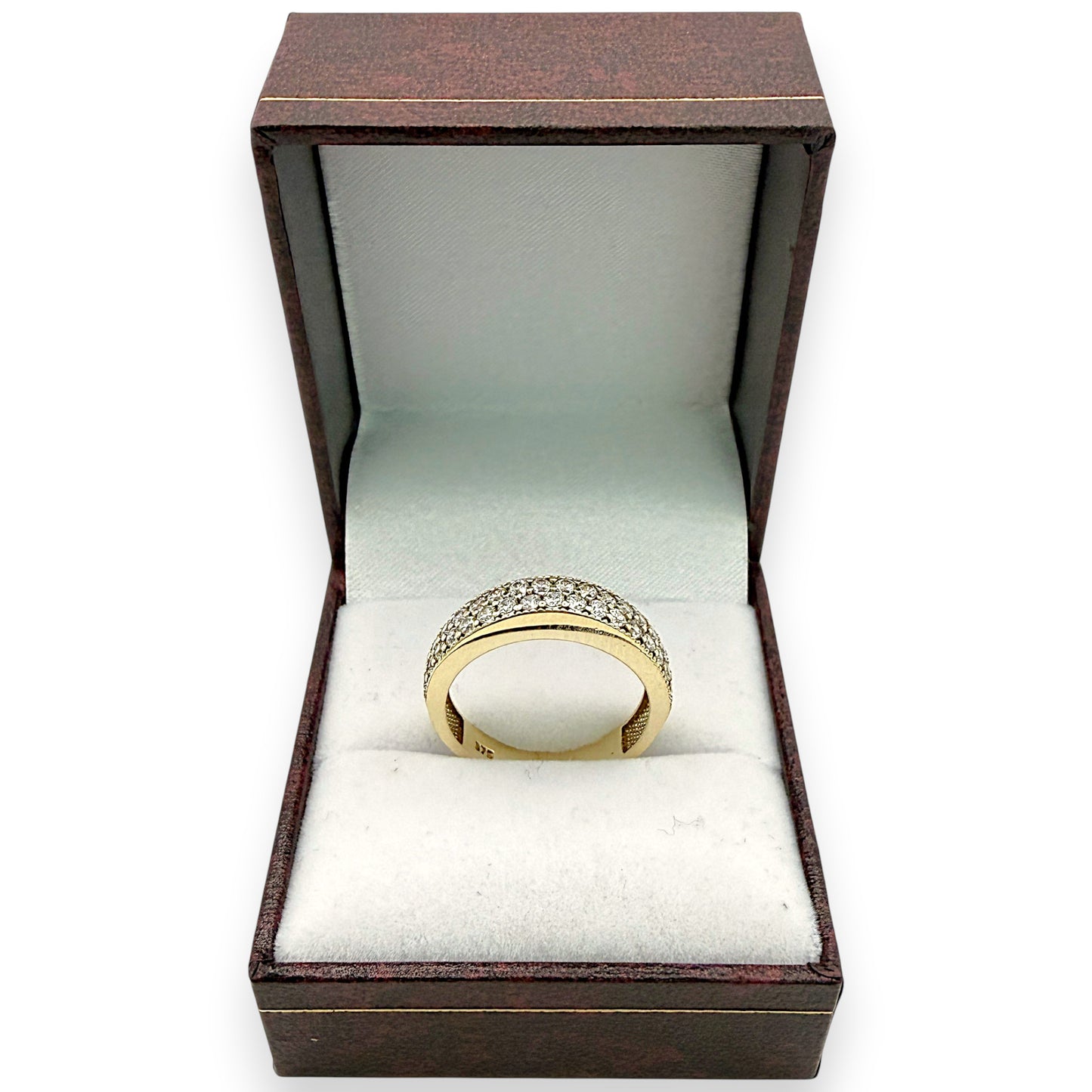 NZGD | 9ct Gold Two‑Row Brilliant Stone Elegance Ring Size N