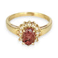 GOLD DEAL | 10K Gold Diamond & Pink Stone Ring Size O