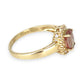 GOLD DEAL | 10K Gold Diamond & Pink Stone Ring Size O