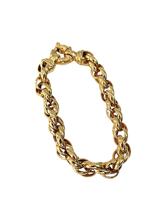 9ct Gold Roller Curb Bracelet 20cm long. Valuation $4,920. R # 253