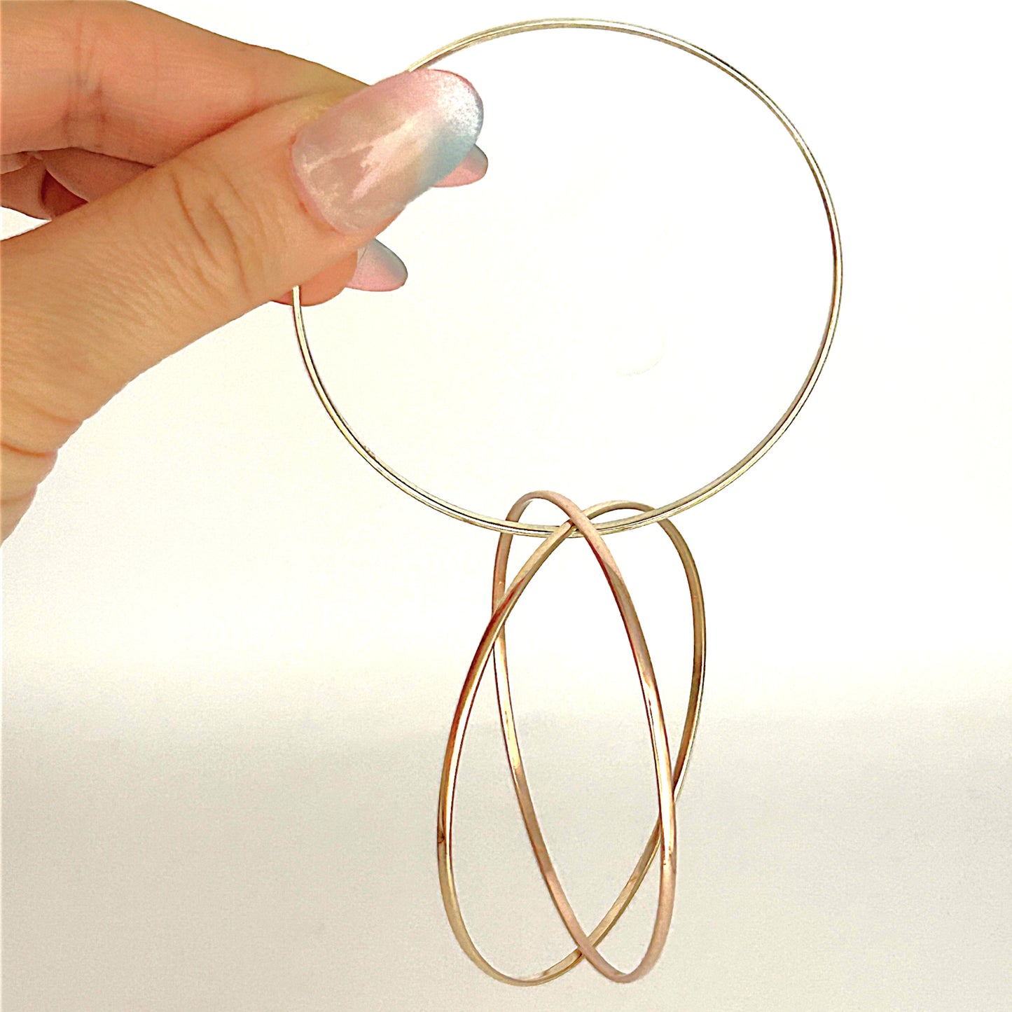 NZGD | 9ct Y/W/R Gold Triluna Harmony Bangle Set-Refurbished, 65.2mm