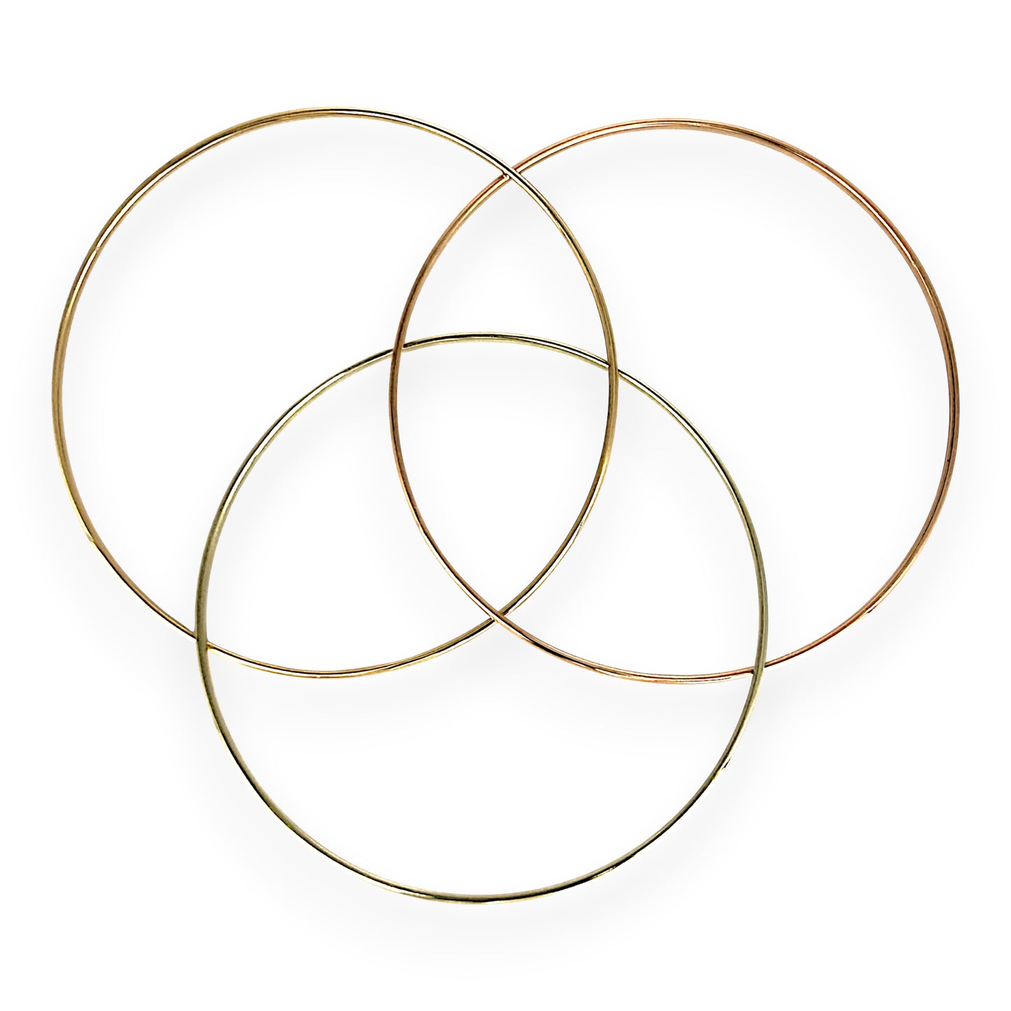 NZGD | 9ct Y/W/R Gold Triluna Harmony Bangle Set-Refurbished, 65.2mm
