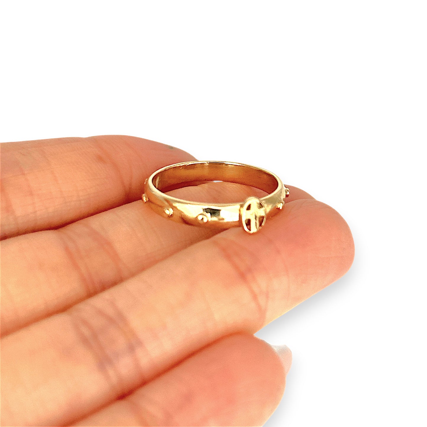 NZGD | 14ct Gold Refurbished Devotion Rosary Ring Size Q
