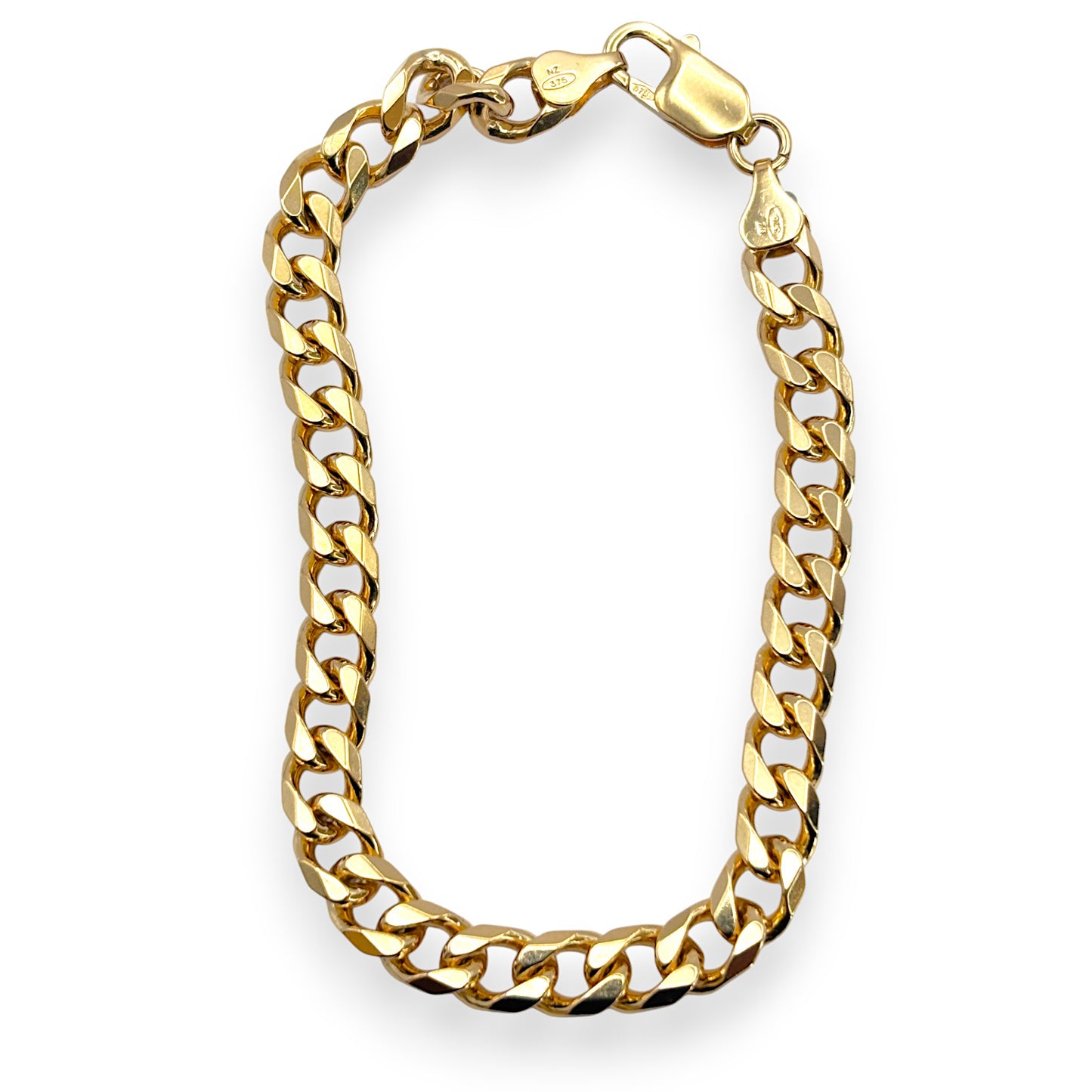 9ct Gold Curb Link Bracelet 21cm long, Valuation $5,250. R # 255