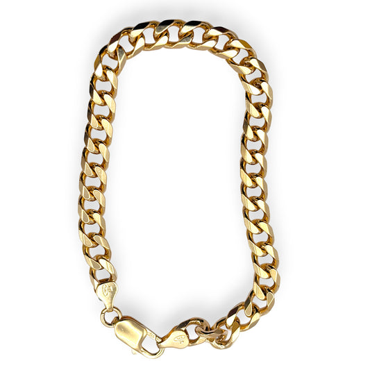 9ct Gold Curb Link Bracelet 21cm long, Valuation $5,250. R # 255
