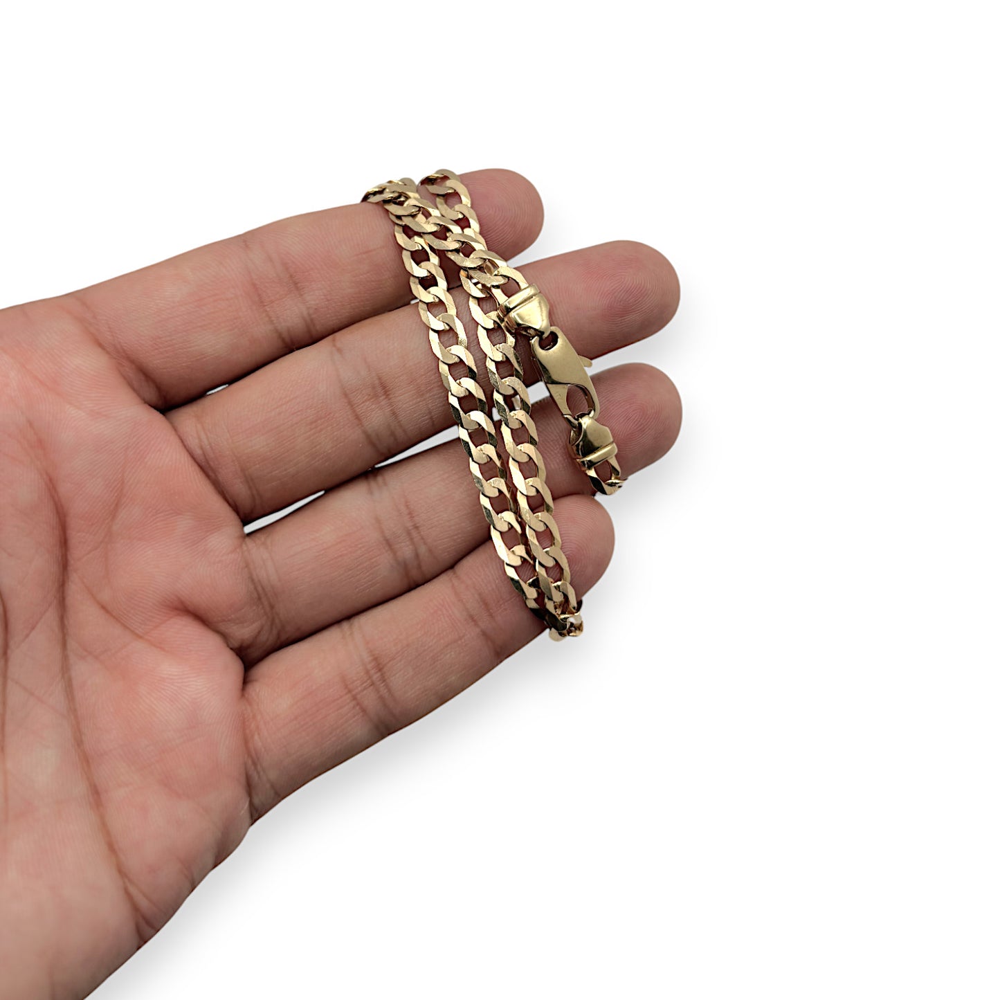 9ct Gold Curb Link Solid Chain 60cm long. Valuation $6,410. R # 256