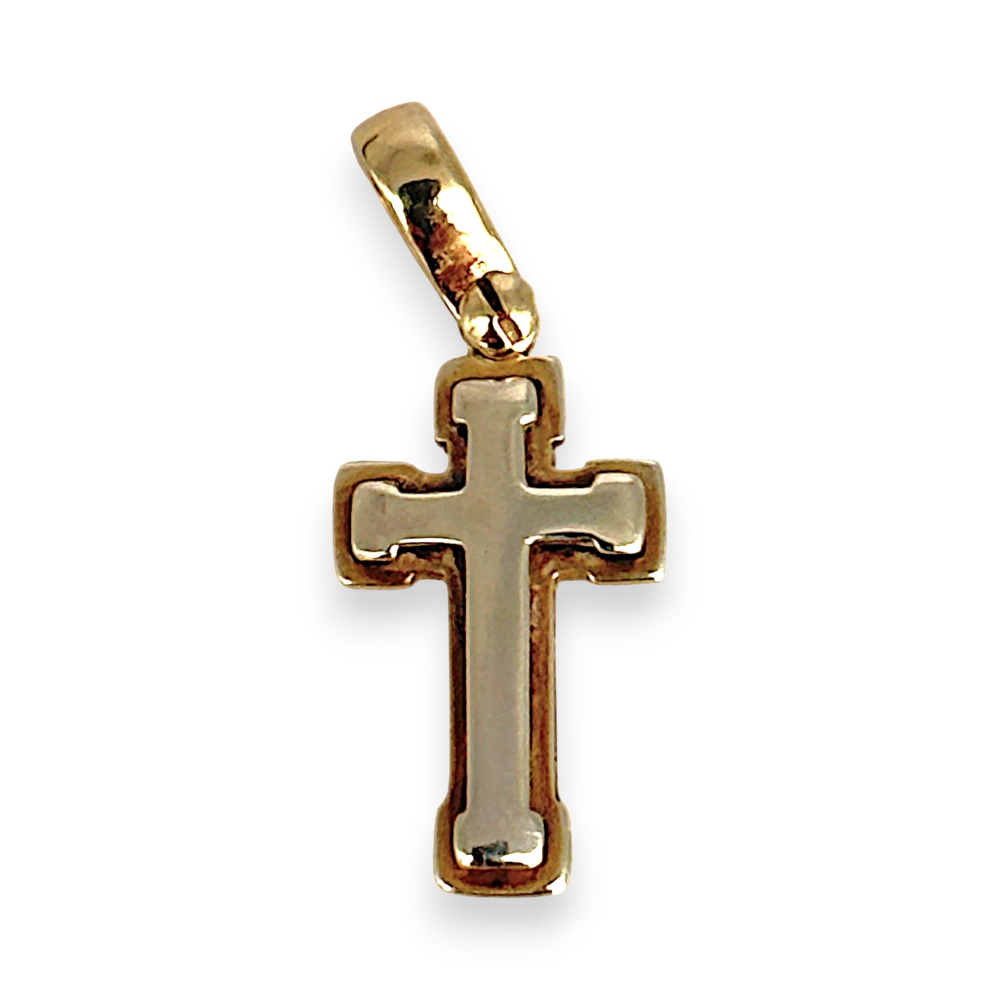 GOLD DEAL | 9kt Y/W Gold Faith & Light Cross Pendant