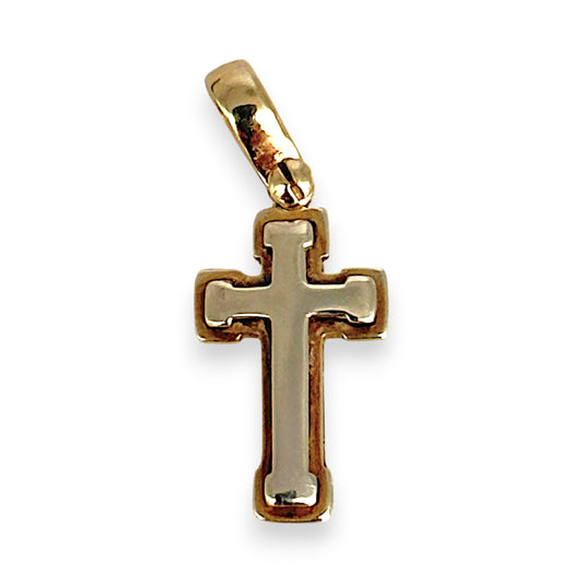 GOLD DEAL | 9kt Y/W Gold Faith & Light Cross Pendant