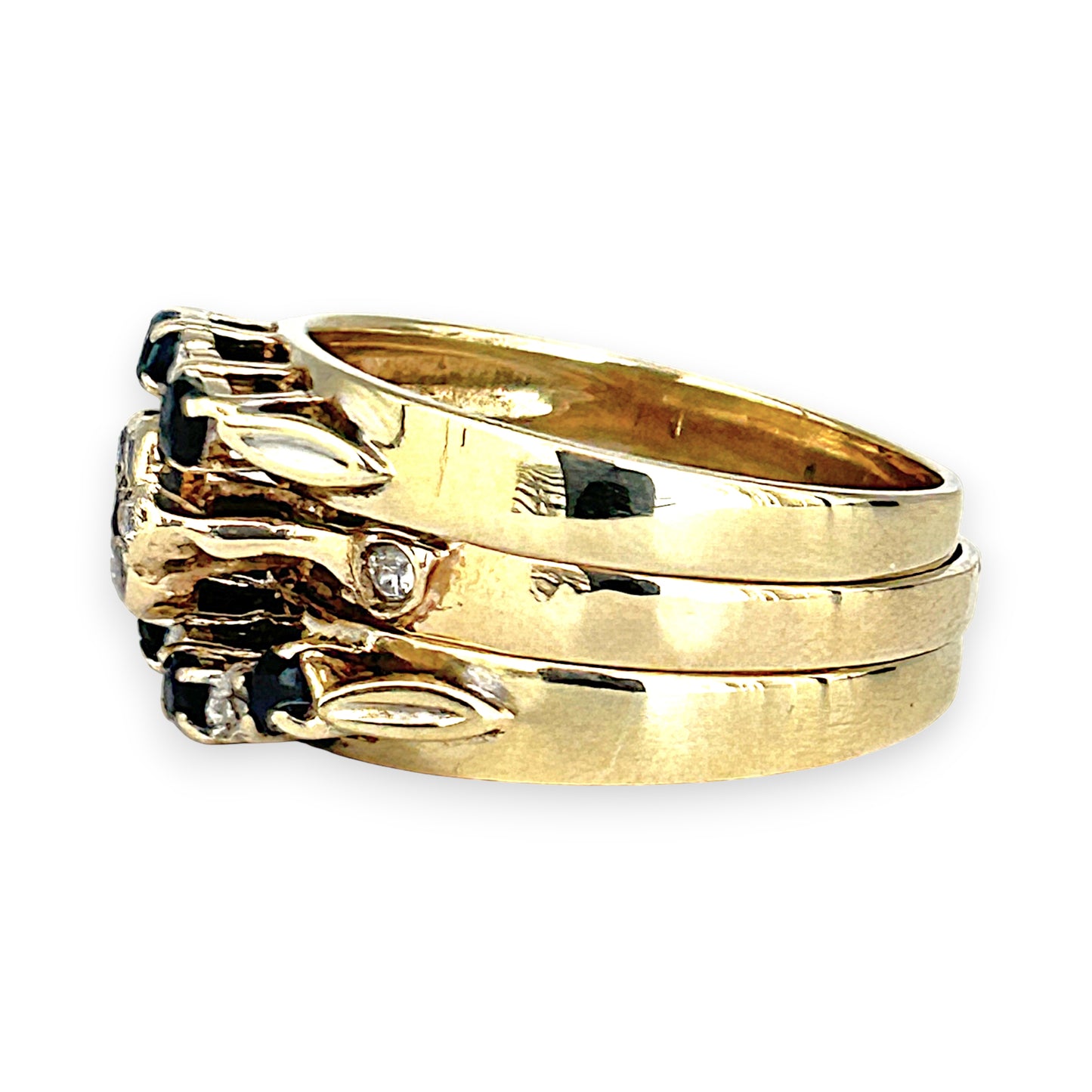GOLD DEAL | 9kt Gold Vintage Celeste Trio Ring Set