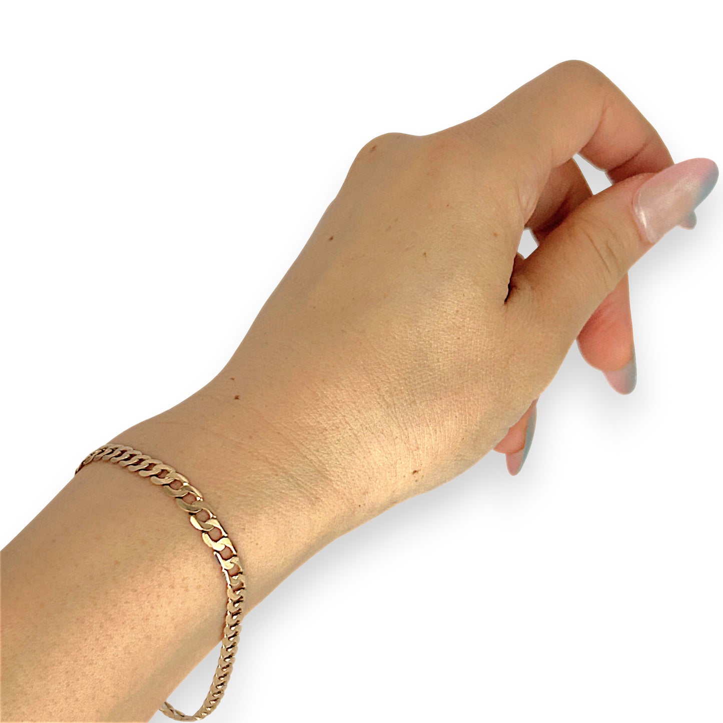 NZGD | 9ct Gold Refined Edge Flat Curb Bracelet-Refurbished