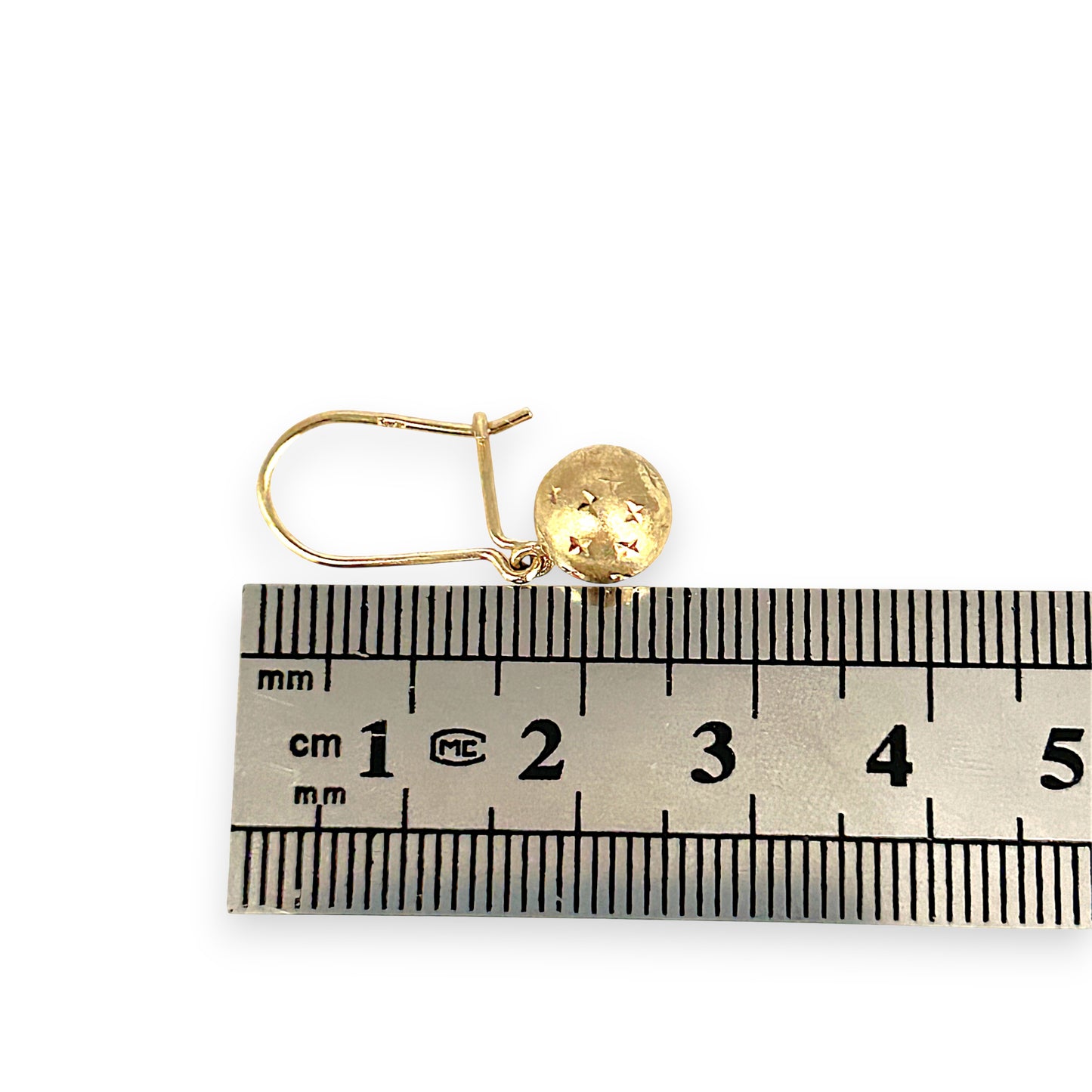 NZGD | 9ct Gold Celestia Star-Cut Ball Earrings-Refurbished
