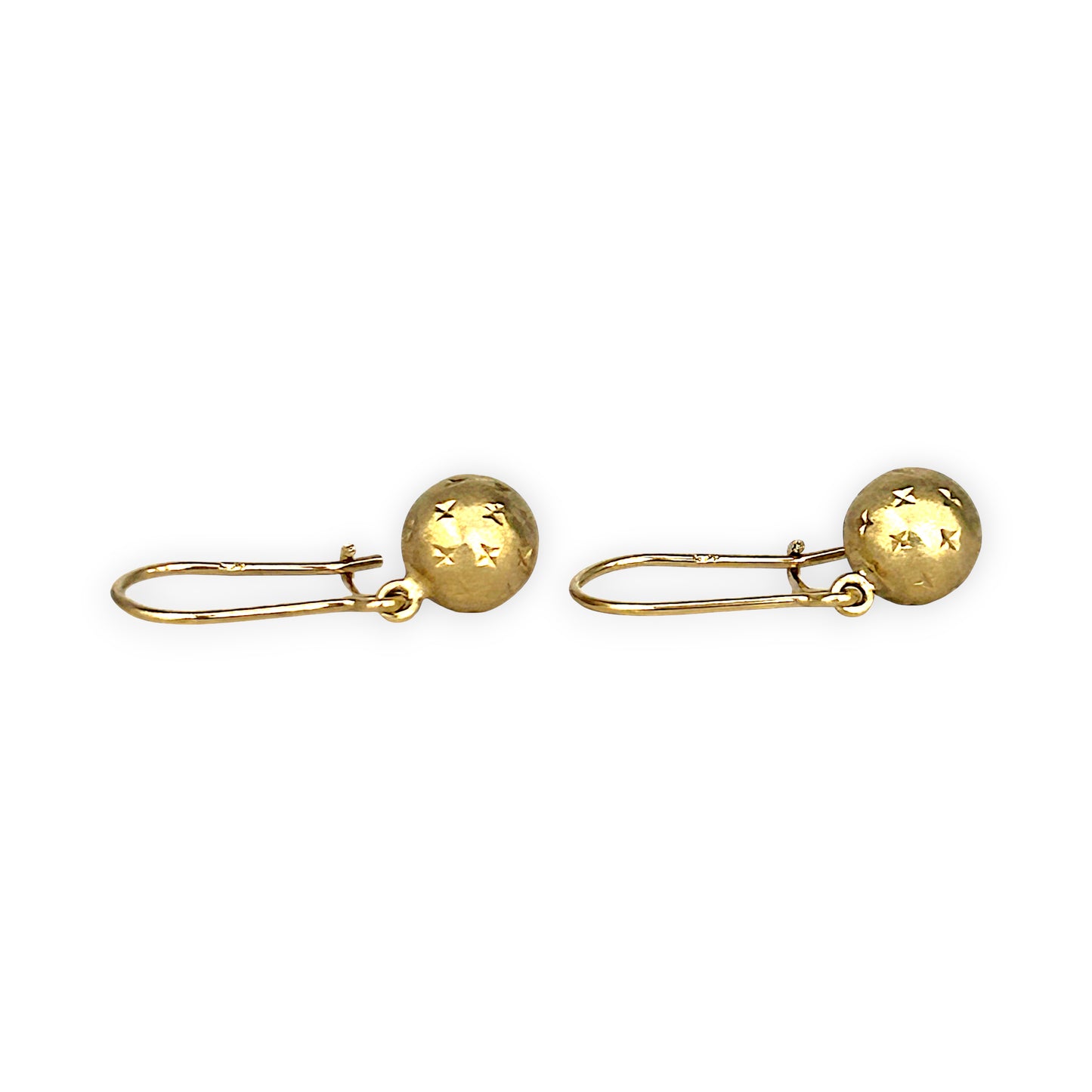 NZGD | 9ct Gold Celestia Star-Cut Ball Earrings-Refurbished