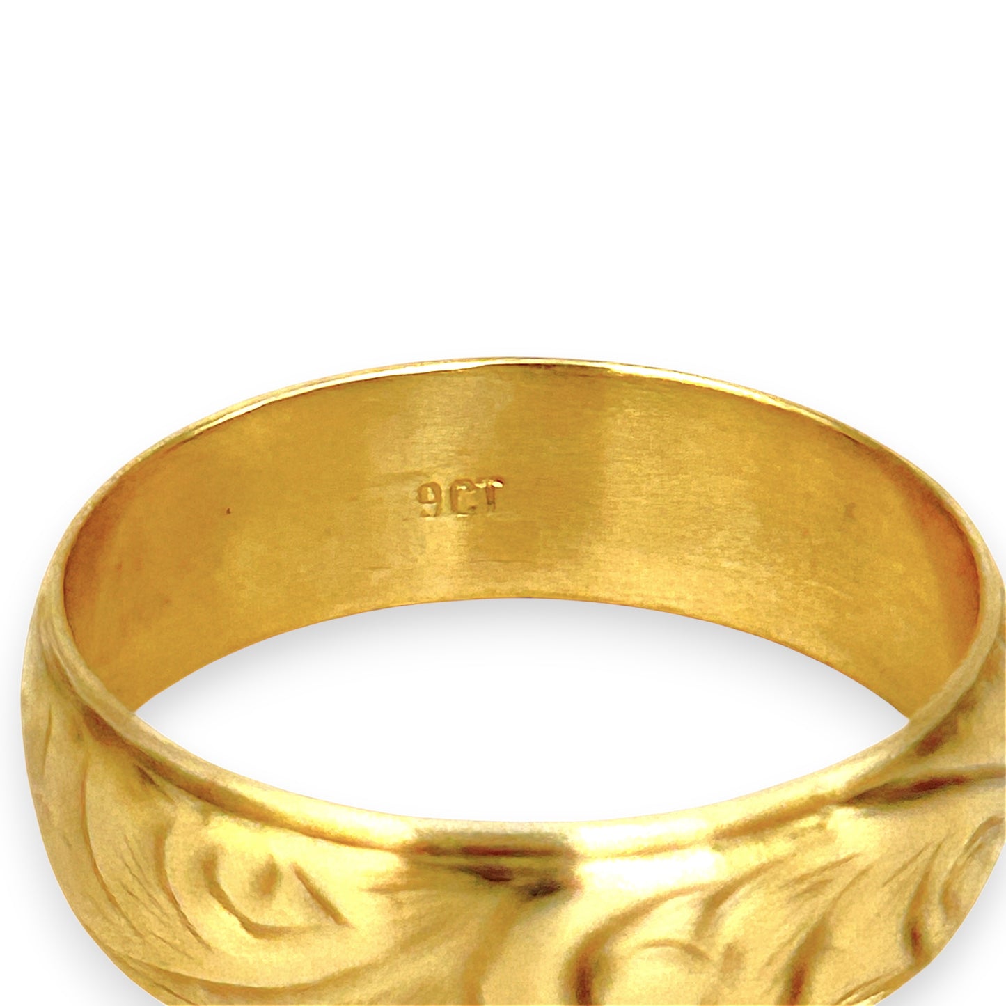 NZGD | 9ct Gold Engraved Vintage‑Style Band