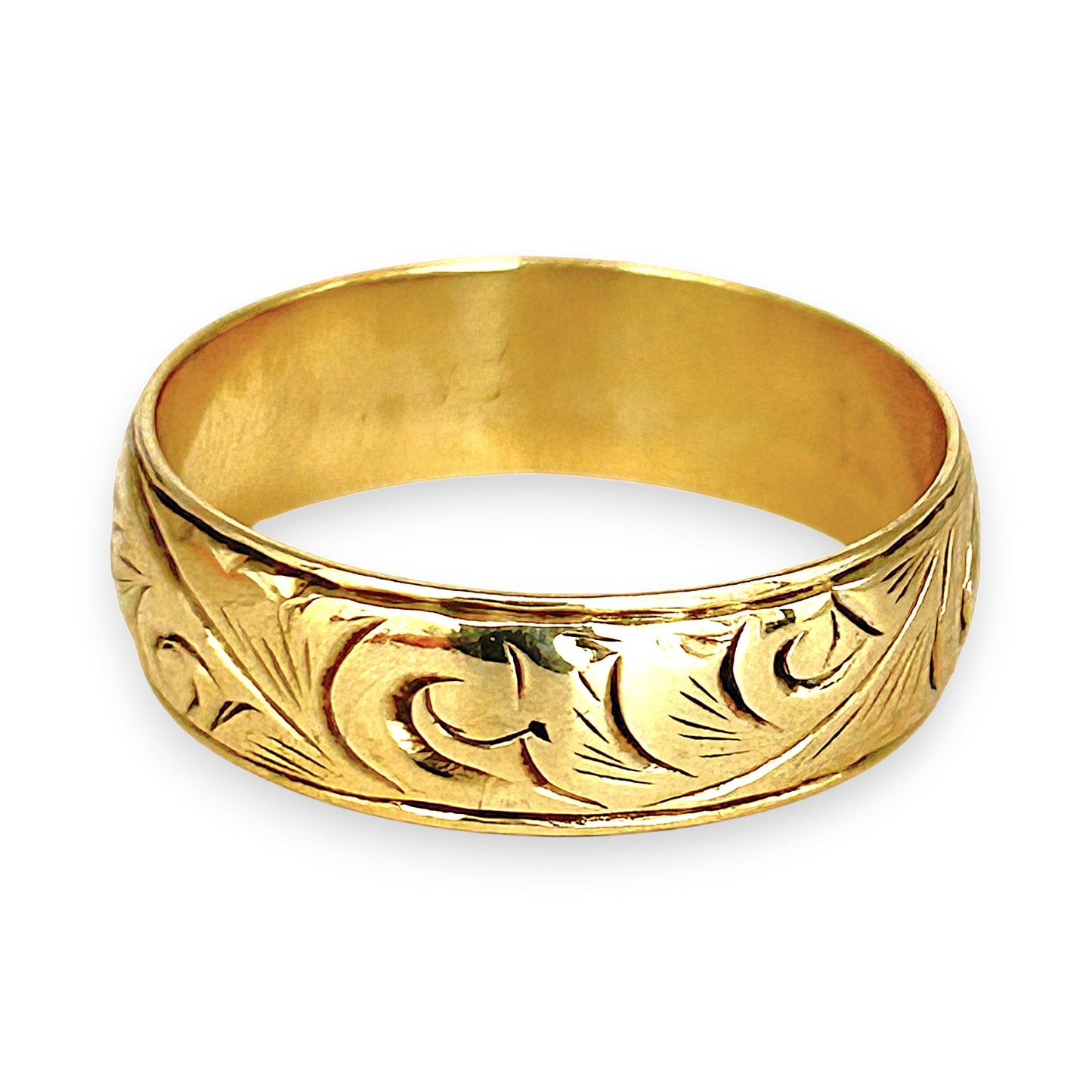 NZGD | 9ct Gold Engraved Vintage‑Style Band
