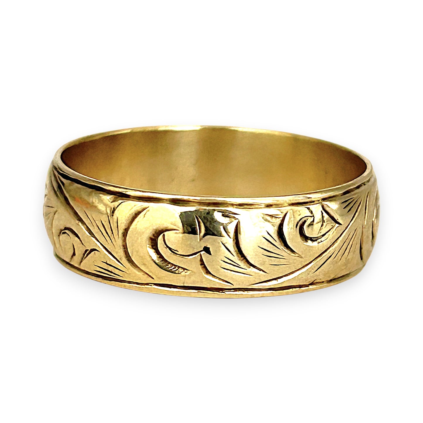 NZGD | 9ct Gold Engraved Vintage‑Style Band