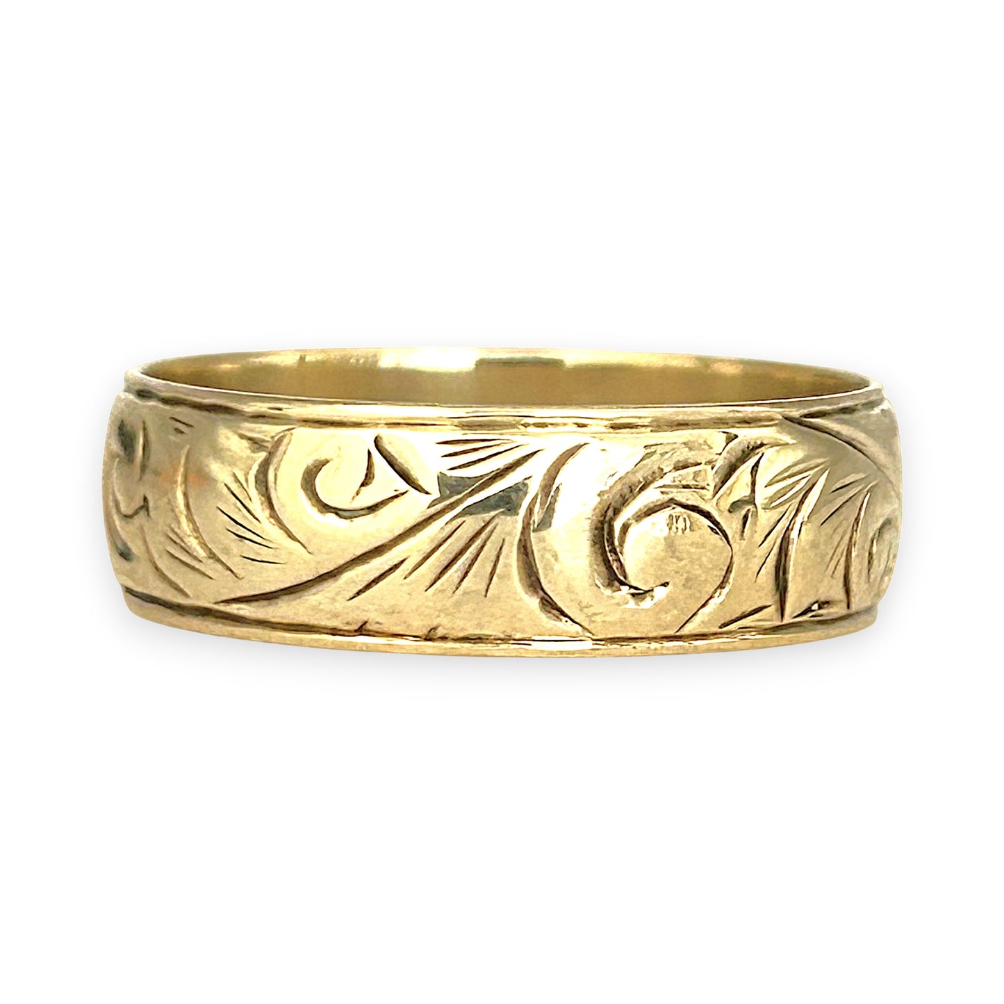NZGD | 9ct Gold Engraved Vintage‑Style Band
