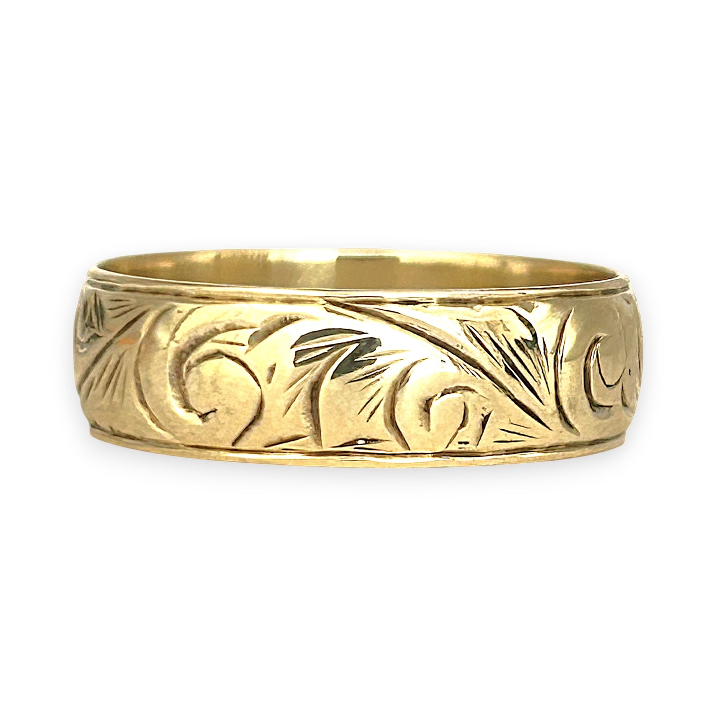 NZGD | 9ct Gold Engraved Vintage‑Style Band