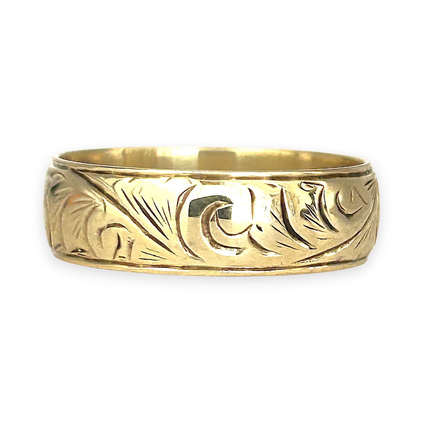 NZGD | 9ct Gold Engraved Vintage‑Style Band