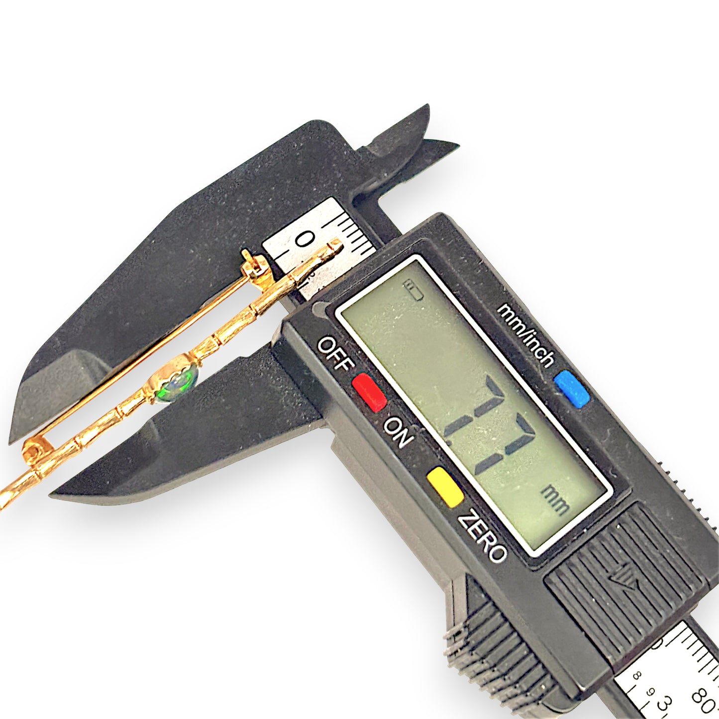 GOLD DEAL | 9kt Gold Vintage Bamboo Twilight-Black Opal Brooch