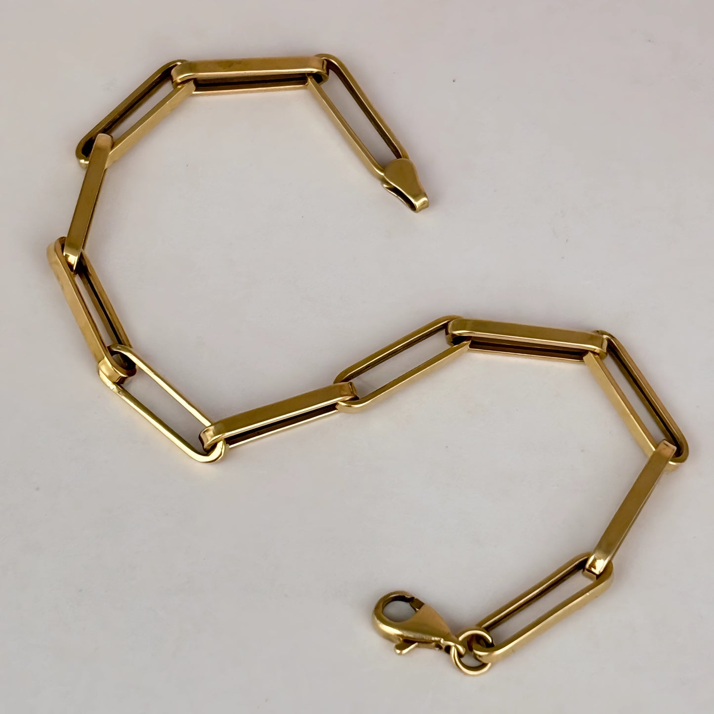 GOLD DEAL | 10ct (10K) Gold Luminous Link MHJ Statement Bracelet 19cm