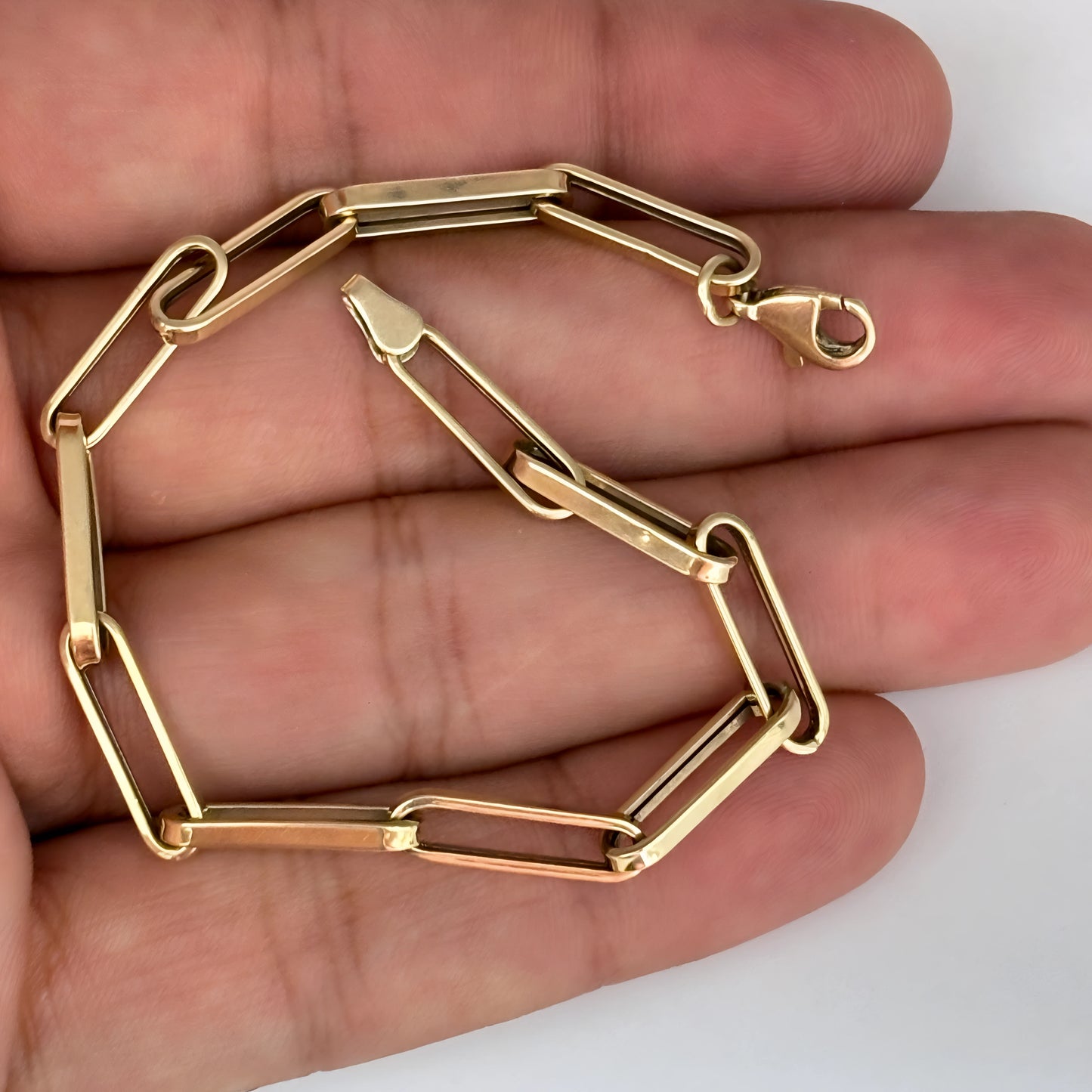 GOLD DEAL | 10ct (10K) Gold Luminous Link MHJ Statement Bracelet 19cm