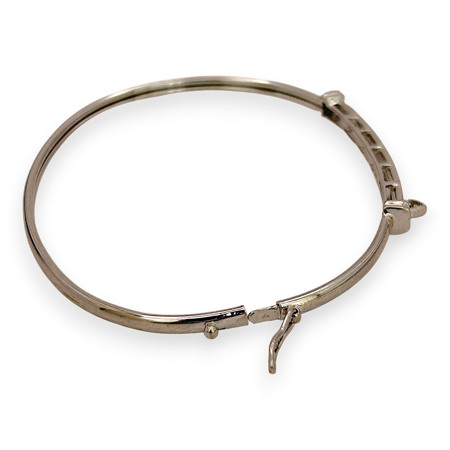 NZGD | 10ct Gold Sweetheart Sparkle Oval Bangle with Natural Diamonds 62.5mm