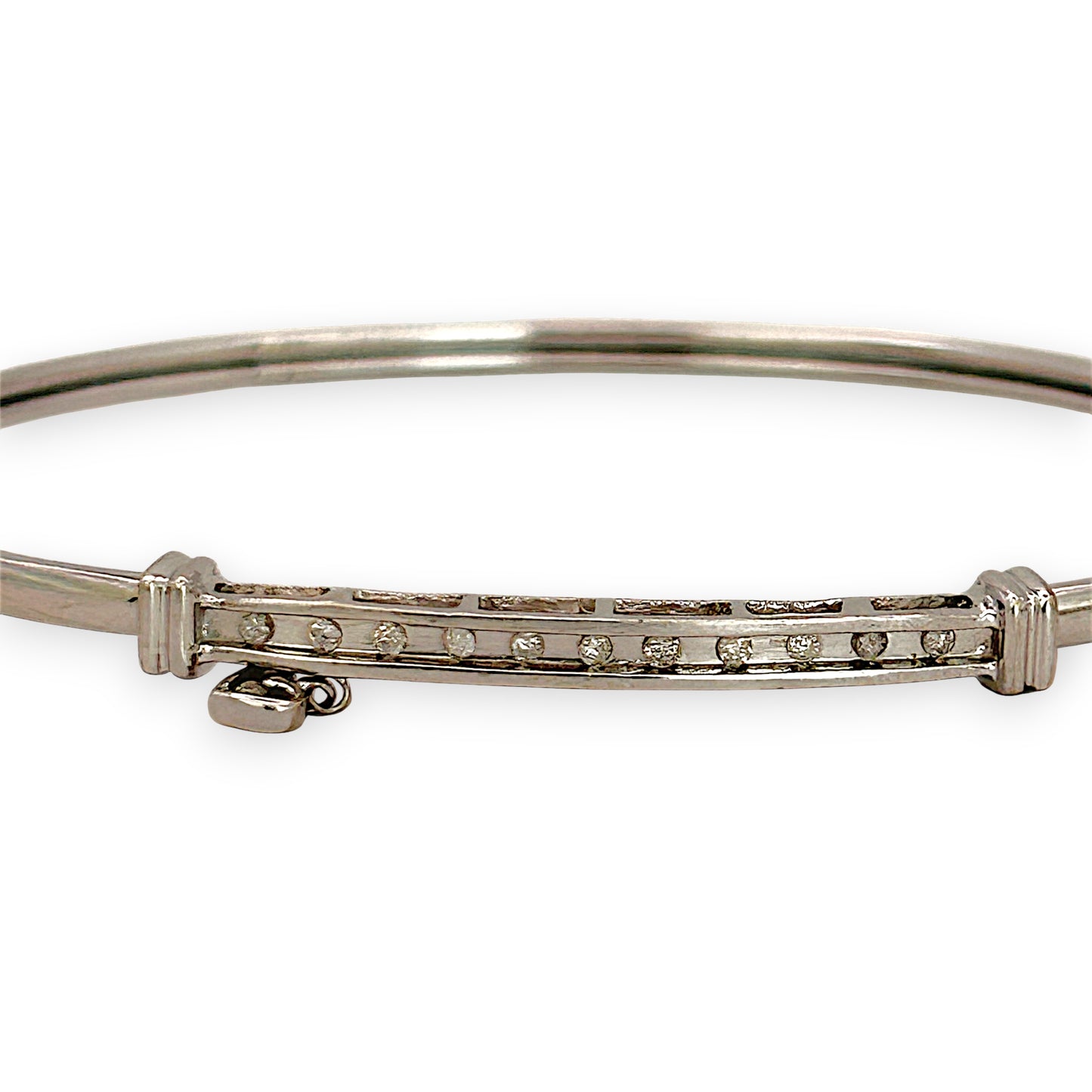 NZGD | 10ct Gold Sweetheart Sparkle Oval Bangle with Natural Diamonds 62.5mm
