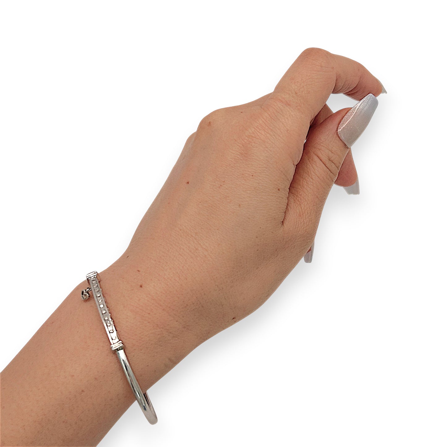 NZGD | 10ct Gold Sweetheart Sparkle Oval Bangle with Natural Diamonds 62.5mm