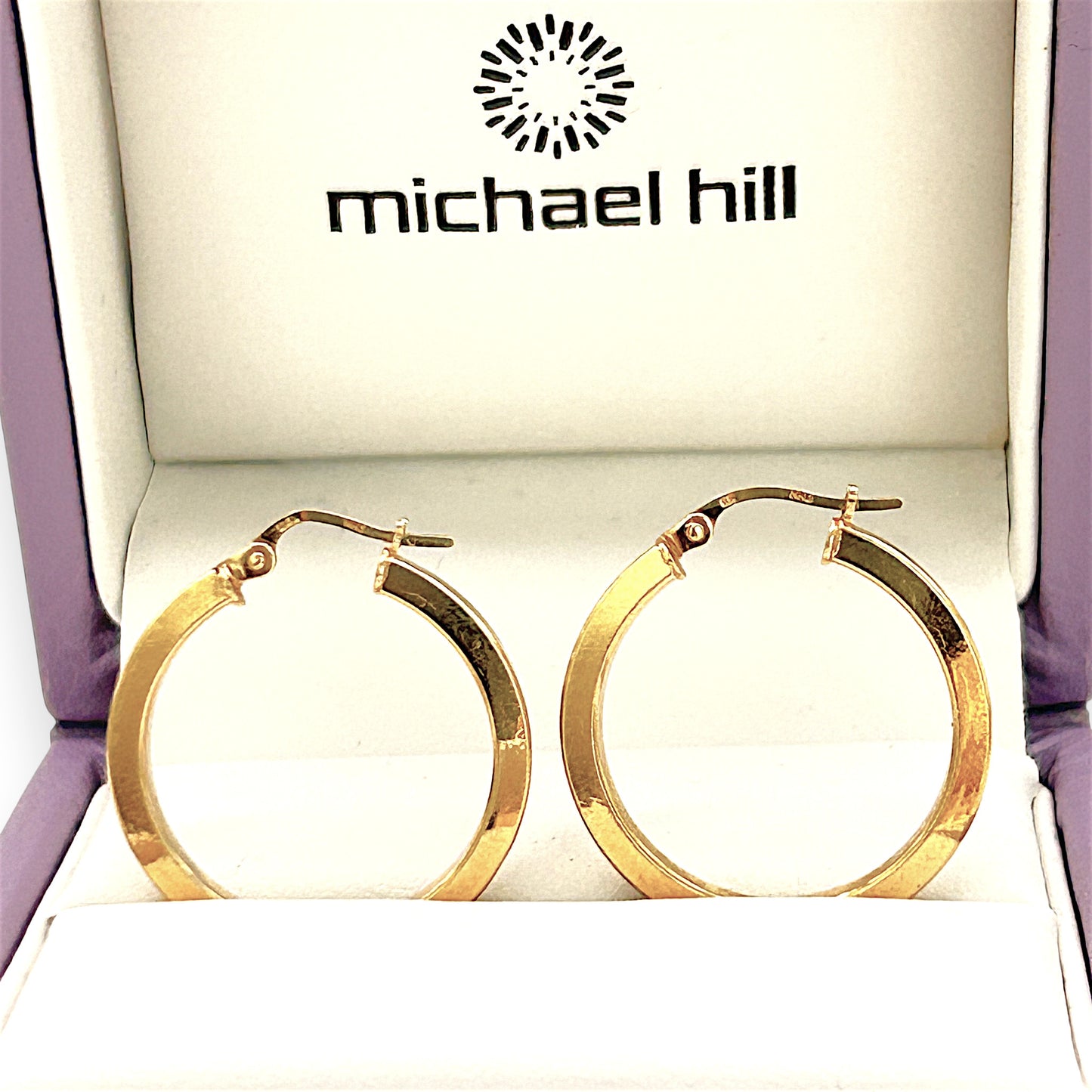 NZGD | 10ct Gold Earrings Michael Hill Defined‑Edge Gold Hoops 24.2mm