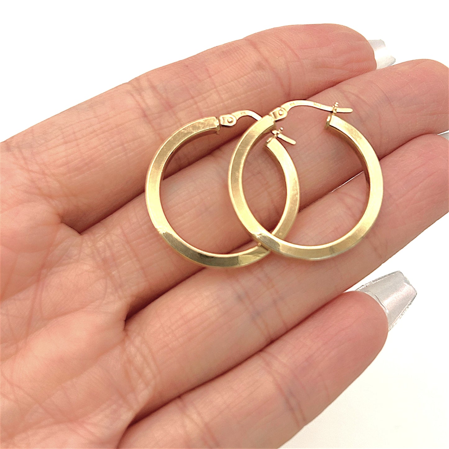 NZGD | 10ct Gold Earrings Michael Hill Defined‑Edge Gold Hoops 24.2mm