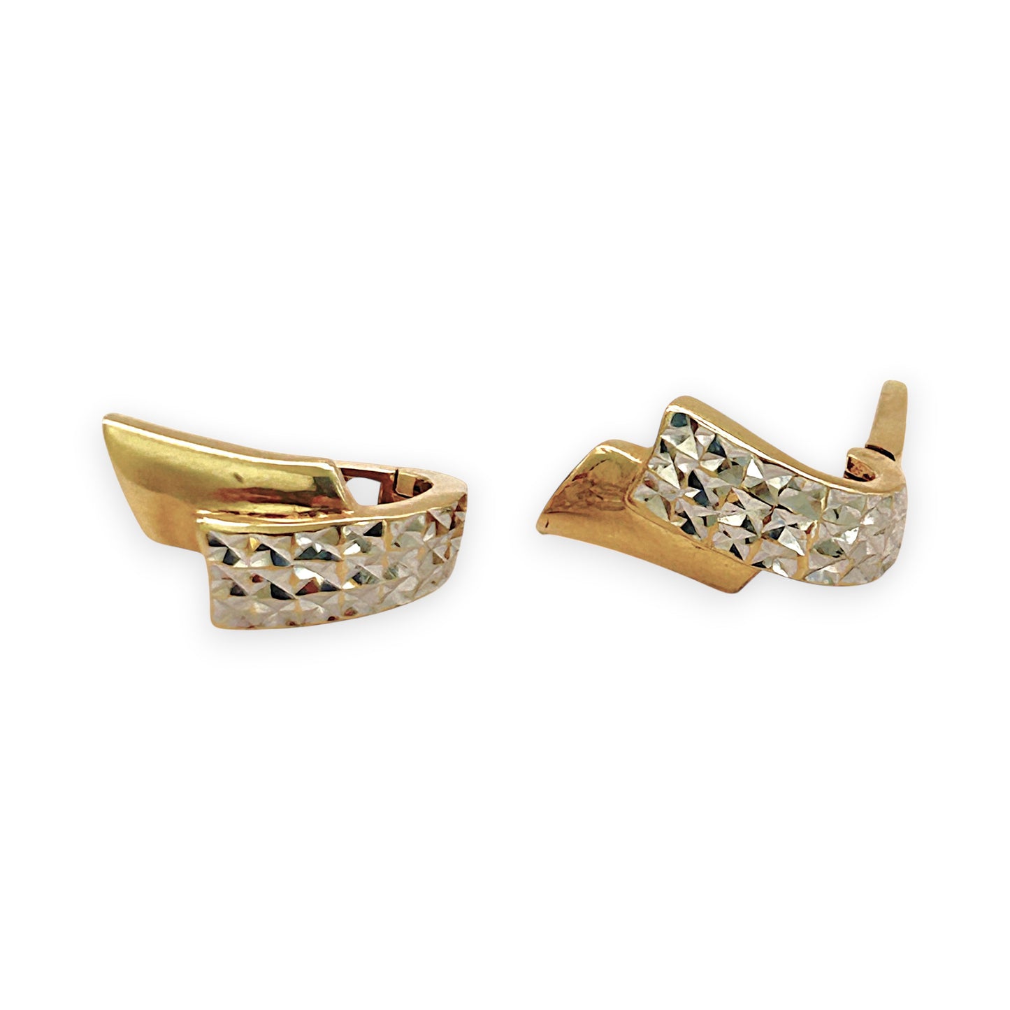 NZGD | 10ct Gold Earrings Michael Hill Dual‑Tone Huggies