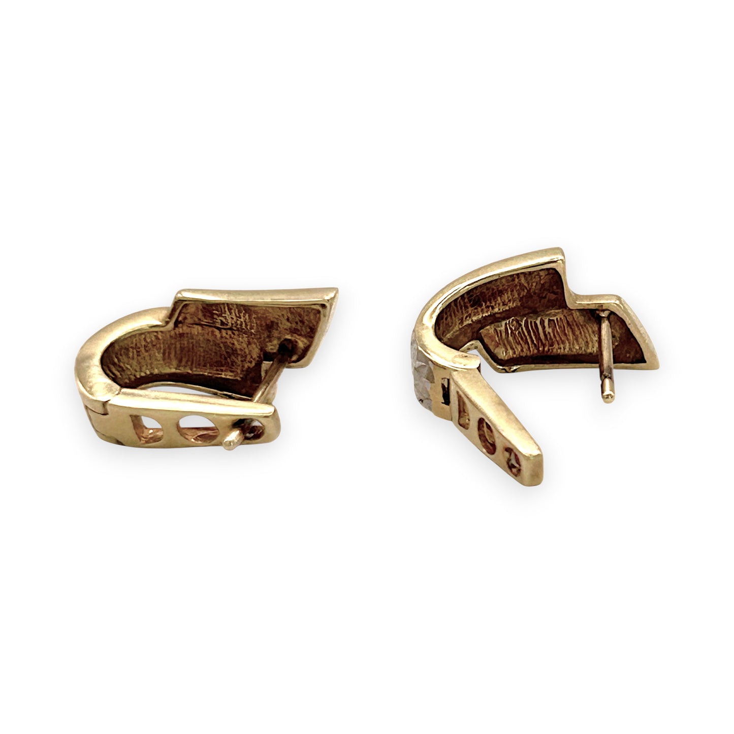 NZGD | 10ct Gold Earrings Michael Hill Dual‑Tone Huggies