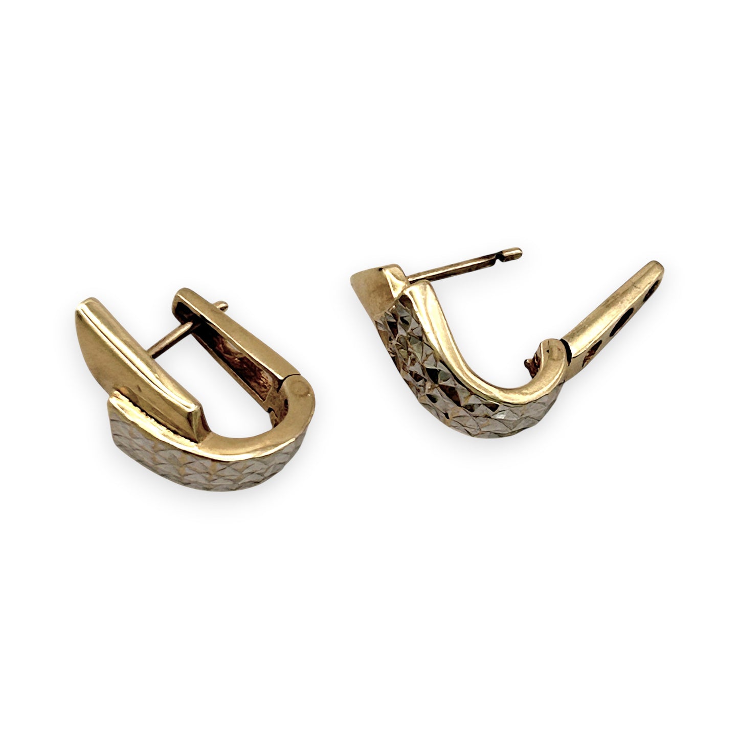 NZGD | 10ct Gold Earrings Michael Hill Dual‑Tone Huggies
