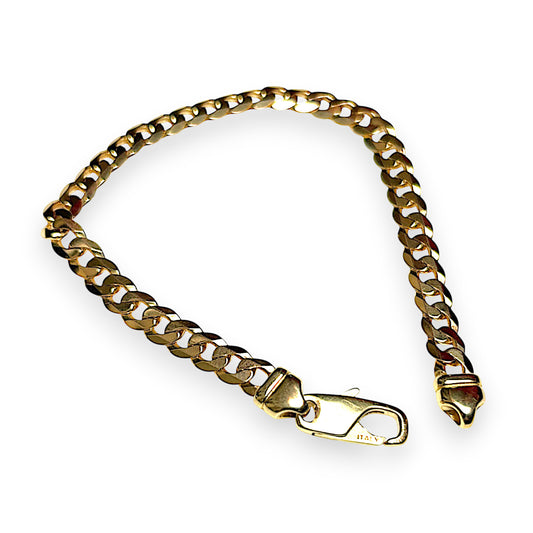 9ct Gold Curb Link Bracelet 20cm long, Valuation $3,200. R # 261