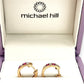 10ct Gold Earrings |NZGD| Michael Hill Ruby‑Diamond Reversible Huggies