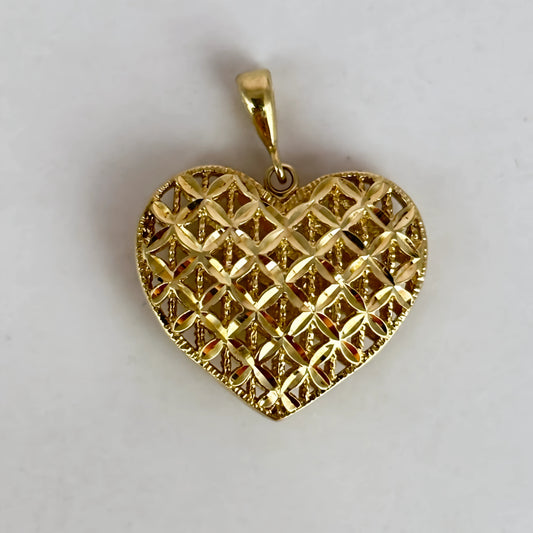 GOLD DEAL | 10ct (10K) Gold Michael HIll Lattice Heart Pendant