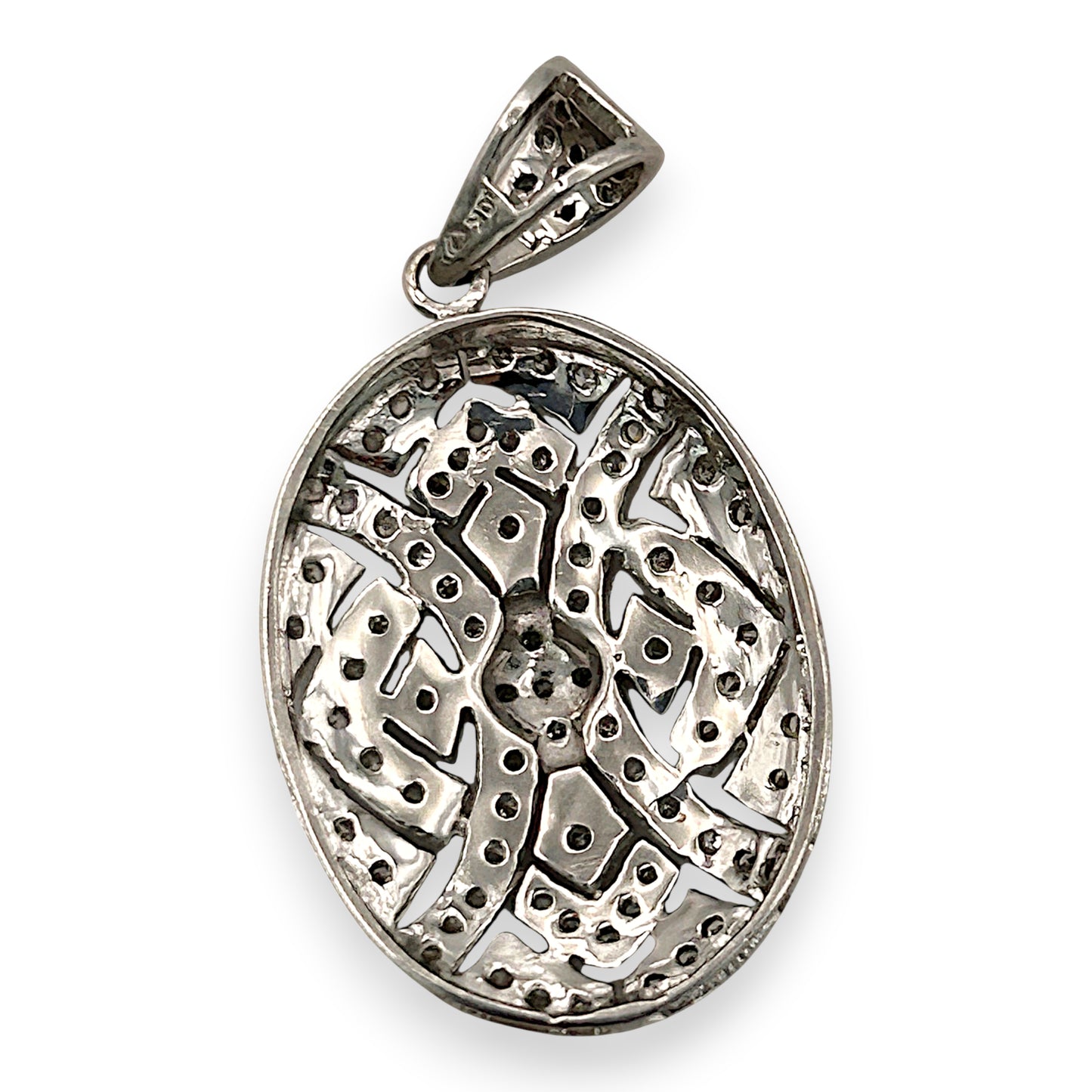 NZGD | 10ct White Gold Pendant - Aurora Veil Diamond Medallion