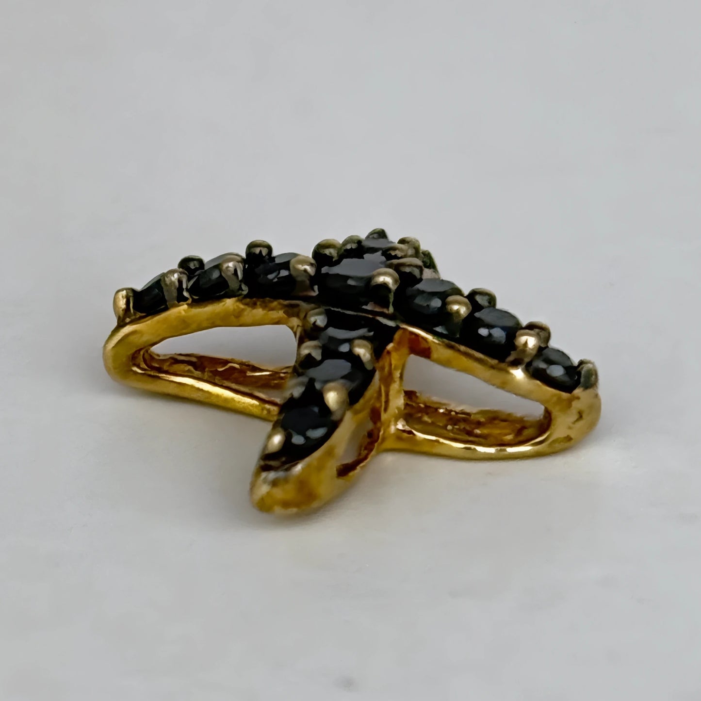 NZGD | 10ct Gold Radiant X Sapphire Statement Pendant