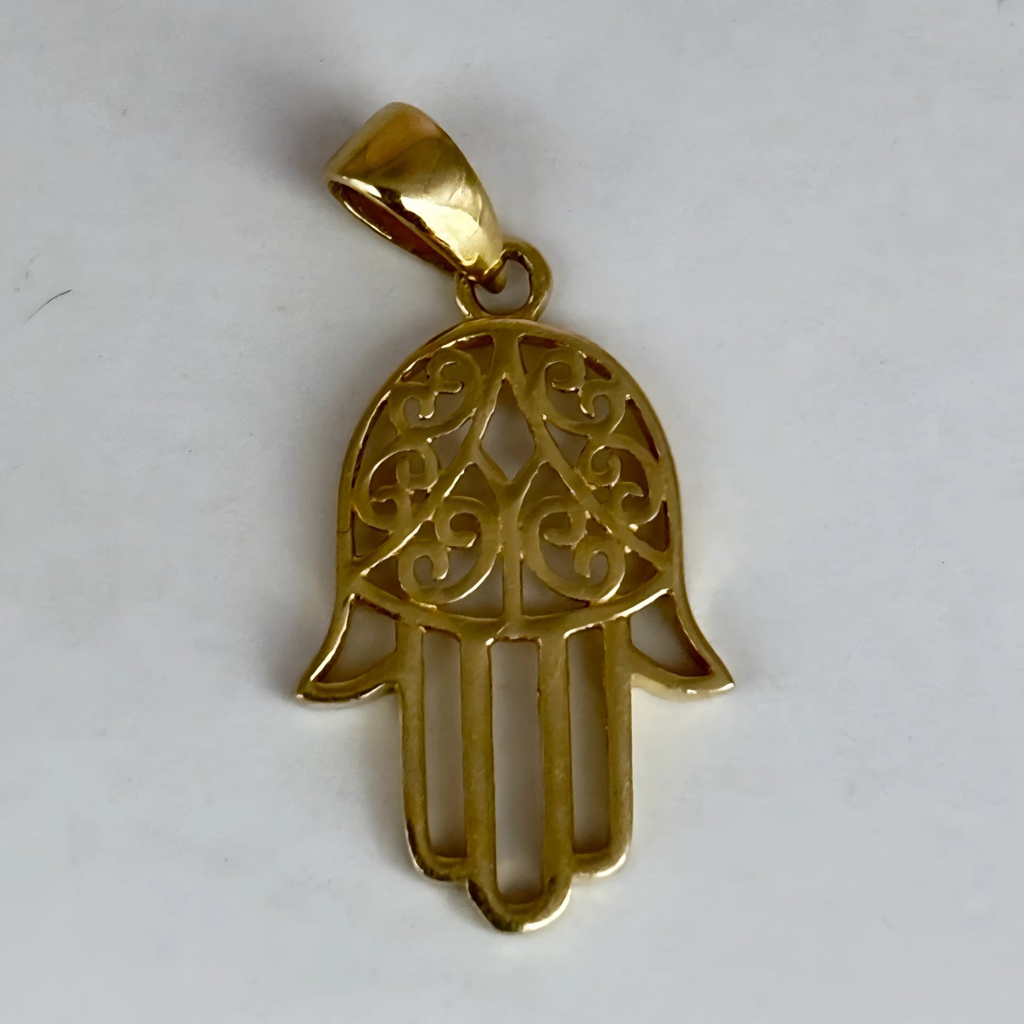 NZGD | 10ct Gold MHJ Golden Guardian Filigree Hamsa Pendant