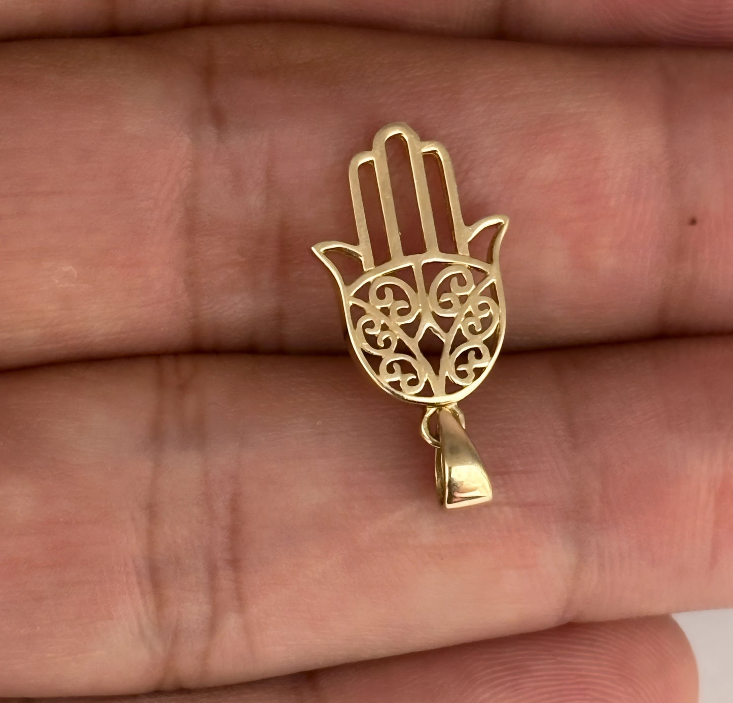 NZGD | 10ct Gold MHJ Golden Guardian Filigree Hamsa Pendant