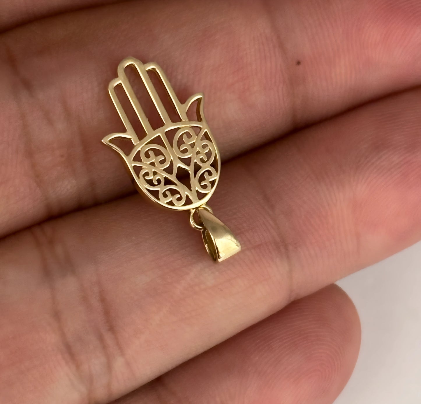 NZGD | 10ct Gold MHJ Golden Guardian Filigree Hamsa Pendant