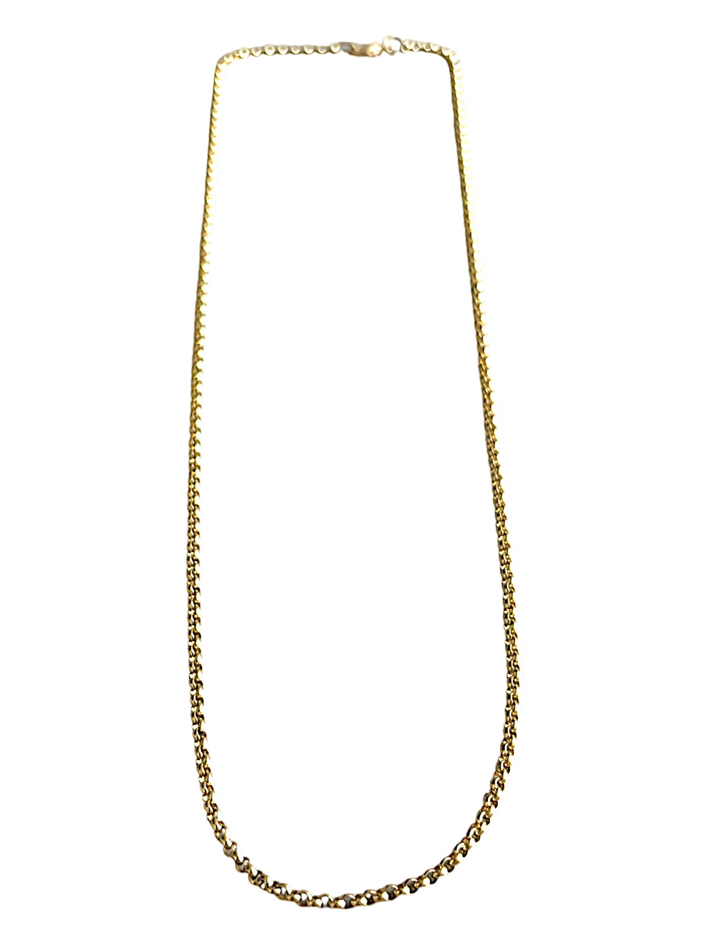9ct Gold Round Link Solid Chain 46cm long. R # 263