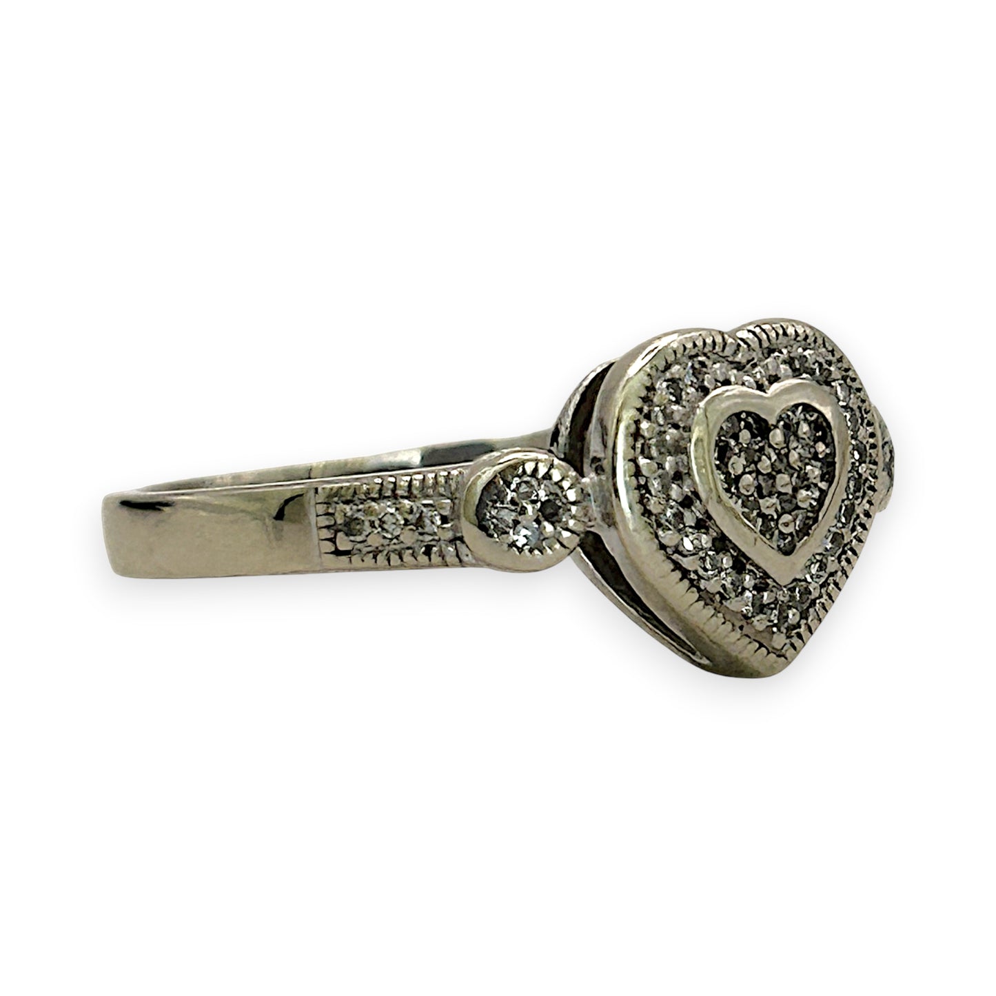 NZGD | 10ct White Gold Michael Hill Ring Valuation $2,700 - Snowlight Diamond Heart