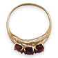 NZGD | 10ct Gold Rosefire Trio Vintage Ruby Ring Size N