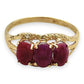 NZGD | 10ct Gold Rosefire Trio Vintage Ruby Ring Size N