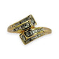 NZGD | 9ct Gold Diamond Double‑Row Crossover Ring Size O