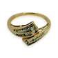 NZGD | 9ct Gold Diamond Double‑Row Crossover Ring Size O