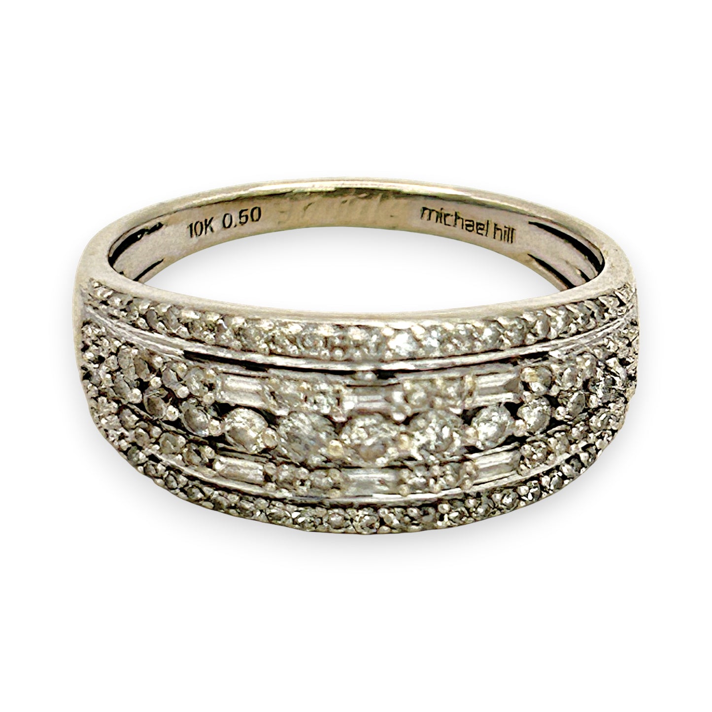 NZGD | 10ct W/Gold Michael Hill Ring Valuation $2,300-Celestial Rows Diamond Band