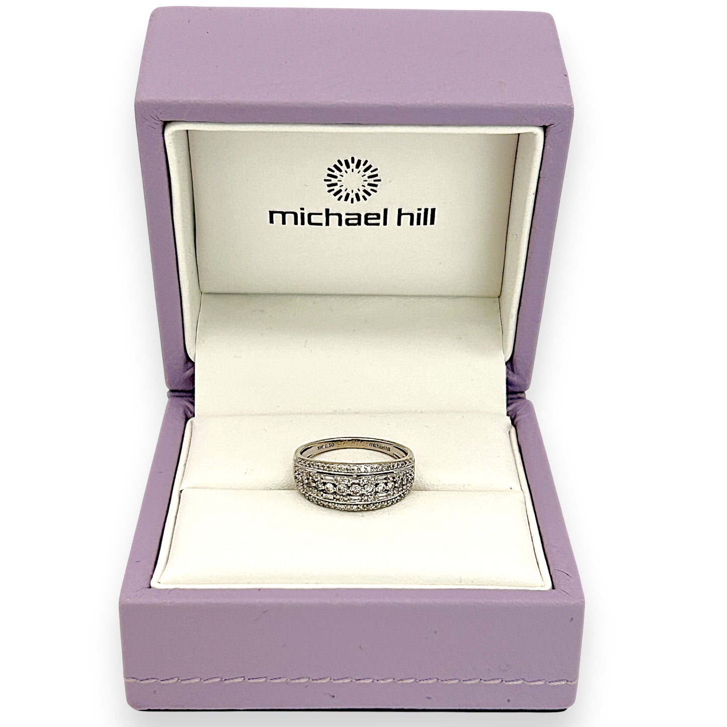 NZGD | 10ct W/Gold Michael Hill Ring Valuation $2,300-Celestial Rows Diamond Band